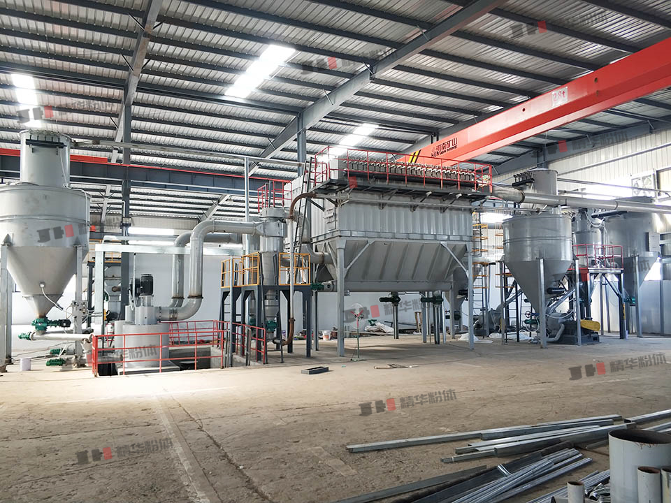 煅后焦輥壓磨--江西某生產現(xiàn)場