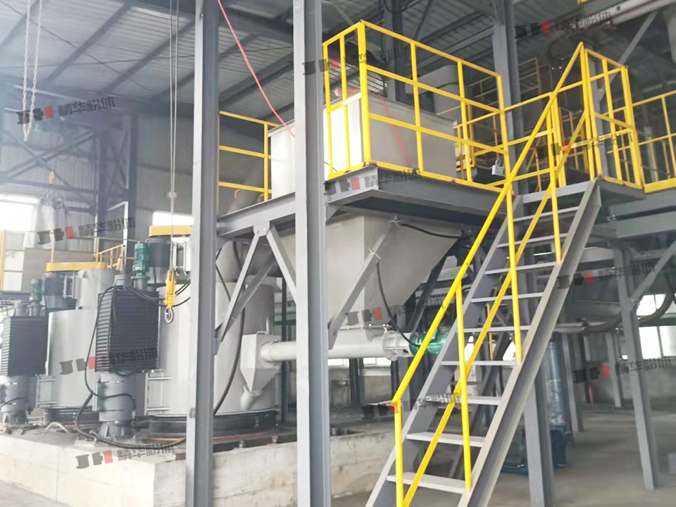 煅后焦輥壓磨--湖北某生產現(xiàn)場